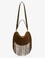 bolso mano piel ante de becerro con flecos oskan hobo zip bronce